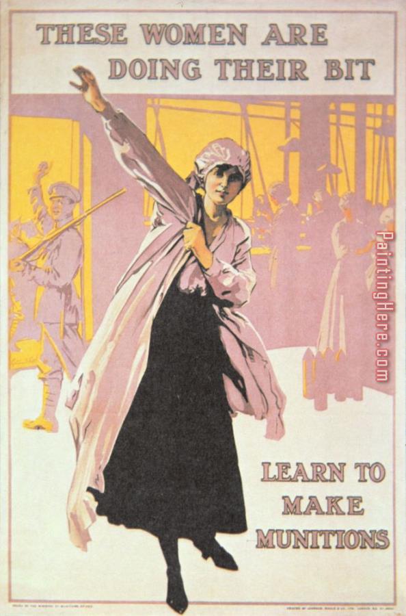 English School Poster depicting women making munitions